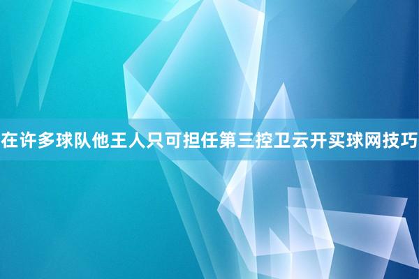 在许多球队他王人只可担任第三控卫云开买球网技巧