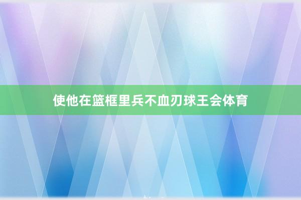 使他在篮框里兵不血刃球王会体育