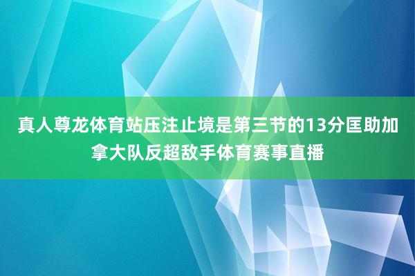 真人尊龙体育站压注止境是第三节的13分匡助加拿大队反超敌手体育赛事直播